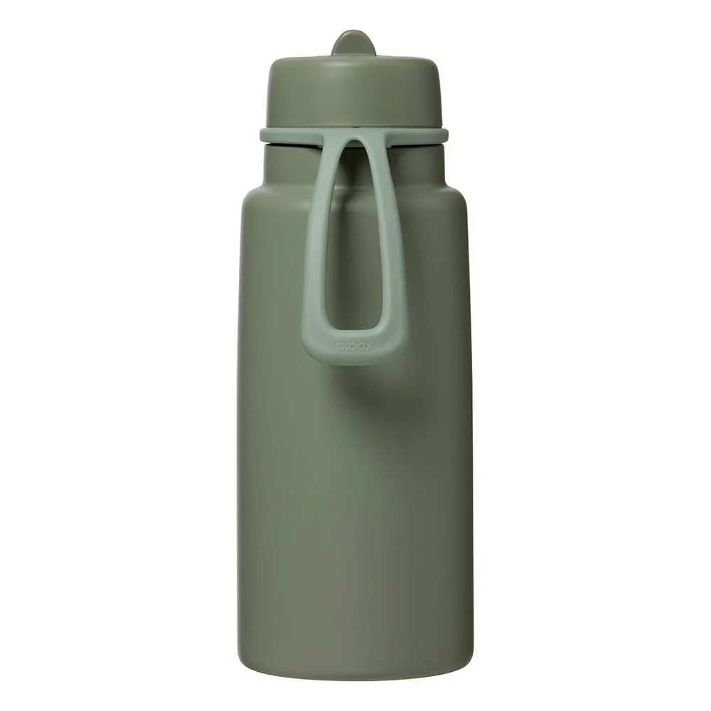 B.BOX Nerezová termolahev s brčkem 1l - olive