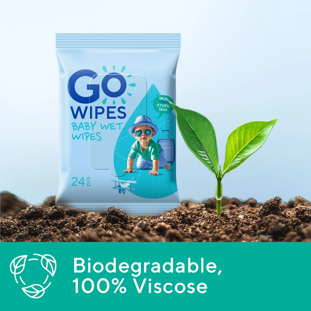 GoWipes Dětské vlhčené ubrousky na citlivou a atopickou pokožku Plastic Free 24 ks