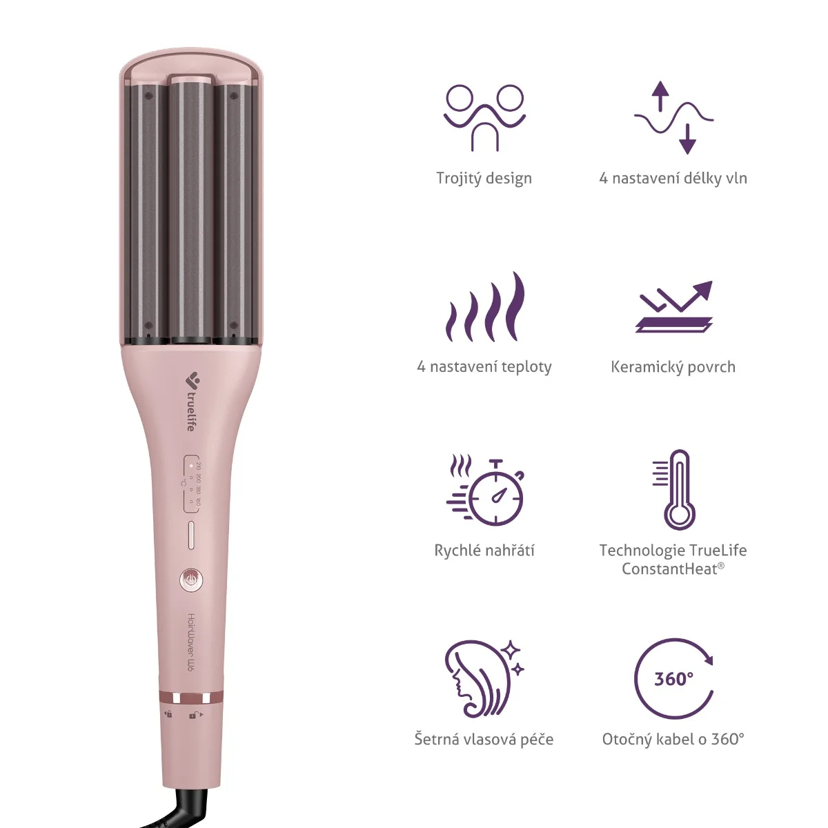 Truelife HairWaver W6 trojitá kulma na vlasy