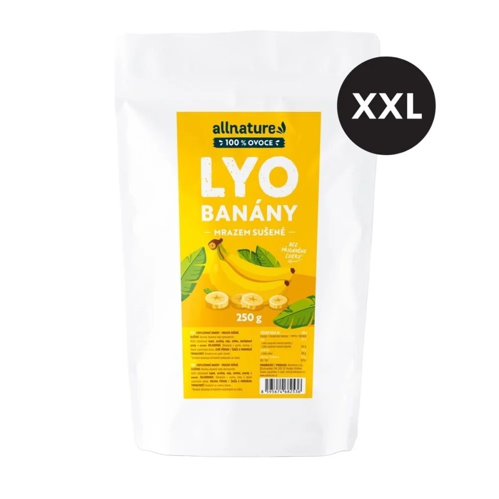Allnature Banány sušené mrazem XXL 250 g