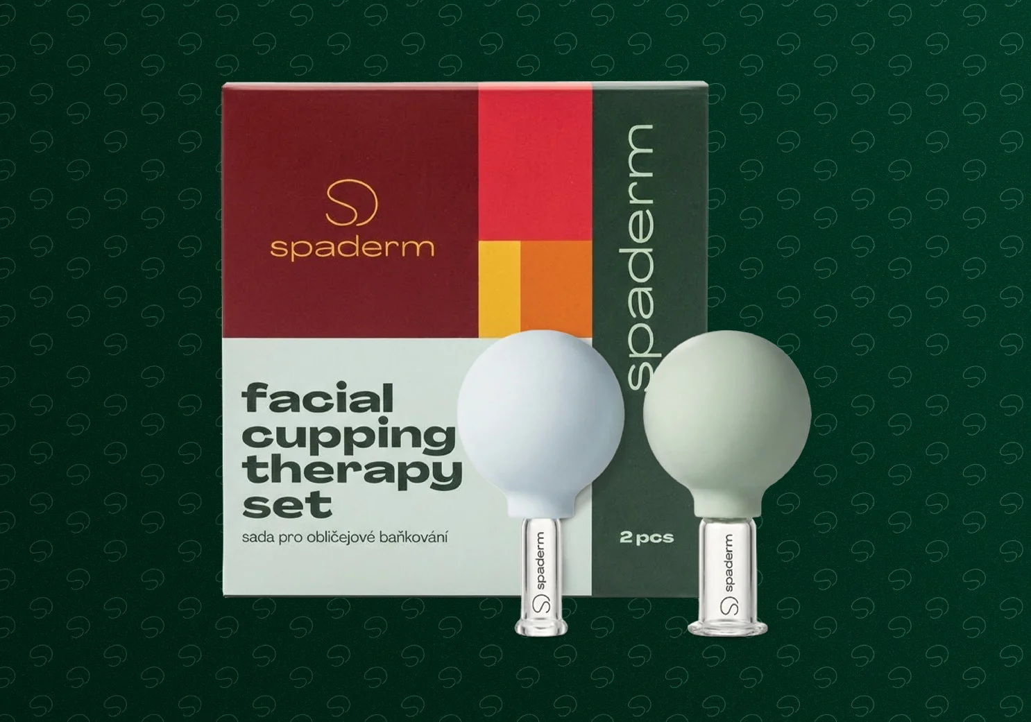 Spaderm Facial Cupping Therapy Set sada skleněných baněk na obličej 2 ks