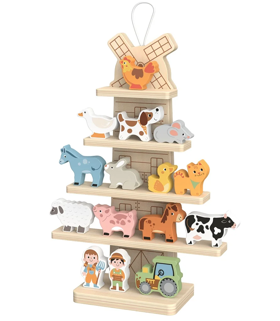 2Kids Toys Závěsný mlýn se zvířátky Farma – certifikované dřevo, 36,5×25 cm, 18m+