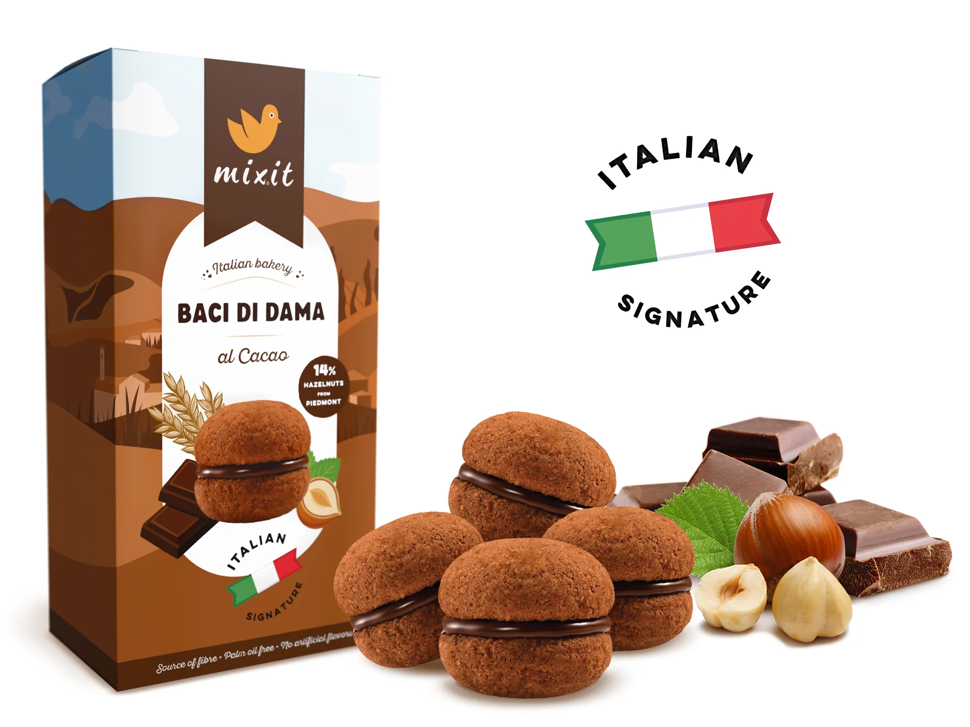 Mixit Italian Bakery Baci di Dama al Cacao sušenky 170 g