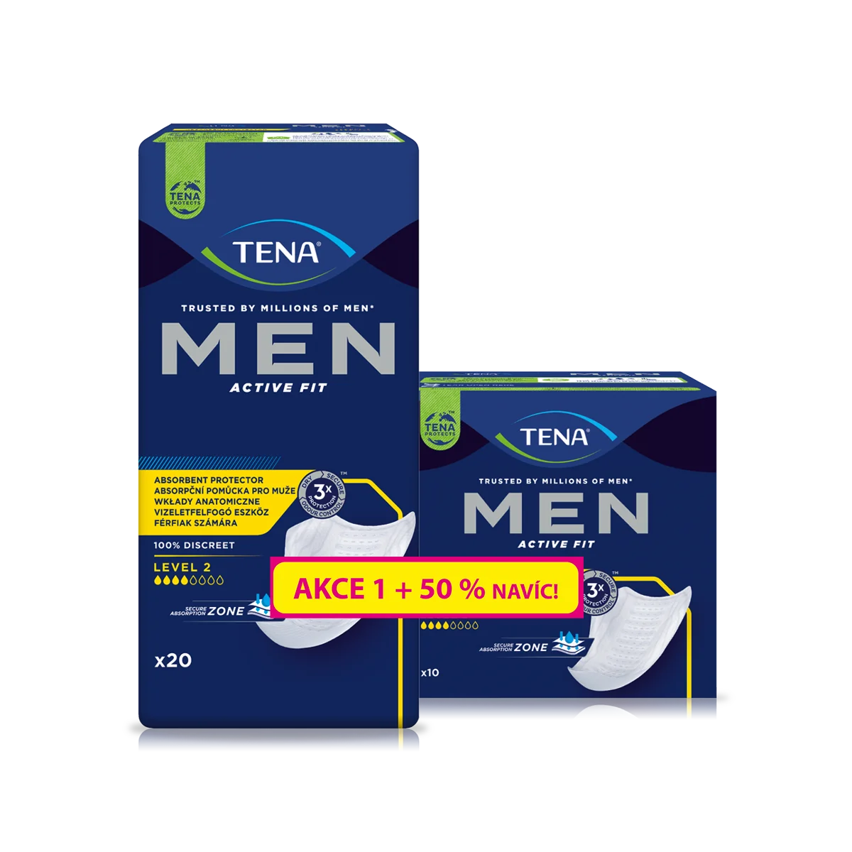 Tena Men Level 2 + 50 % navíc inkontinenční vložky pro muže 30 ks
