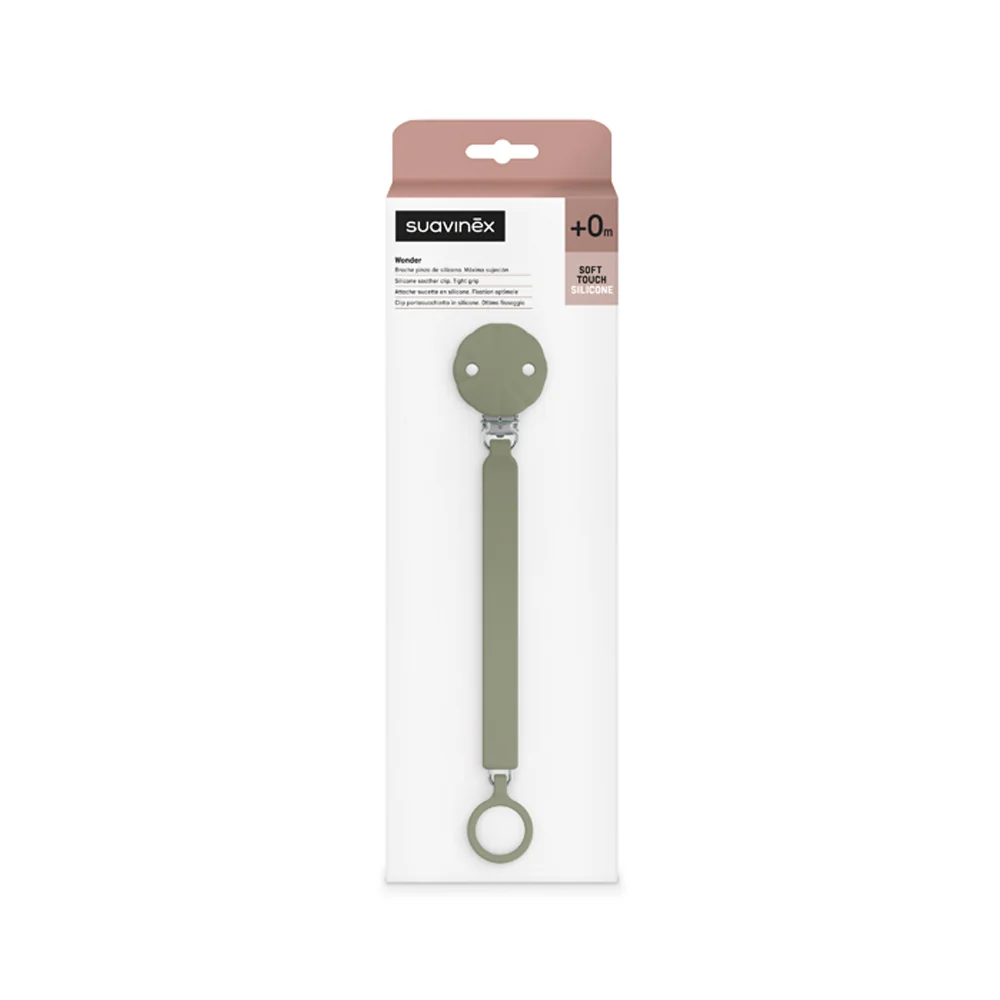 Suavinex Wonder Klip na dudlík 1 ks hedge green