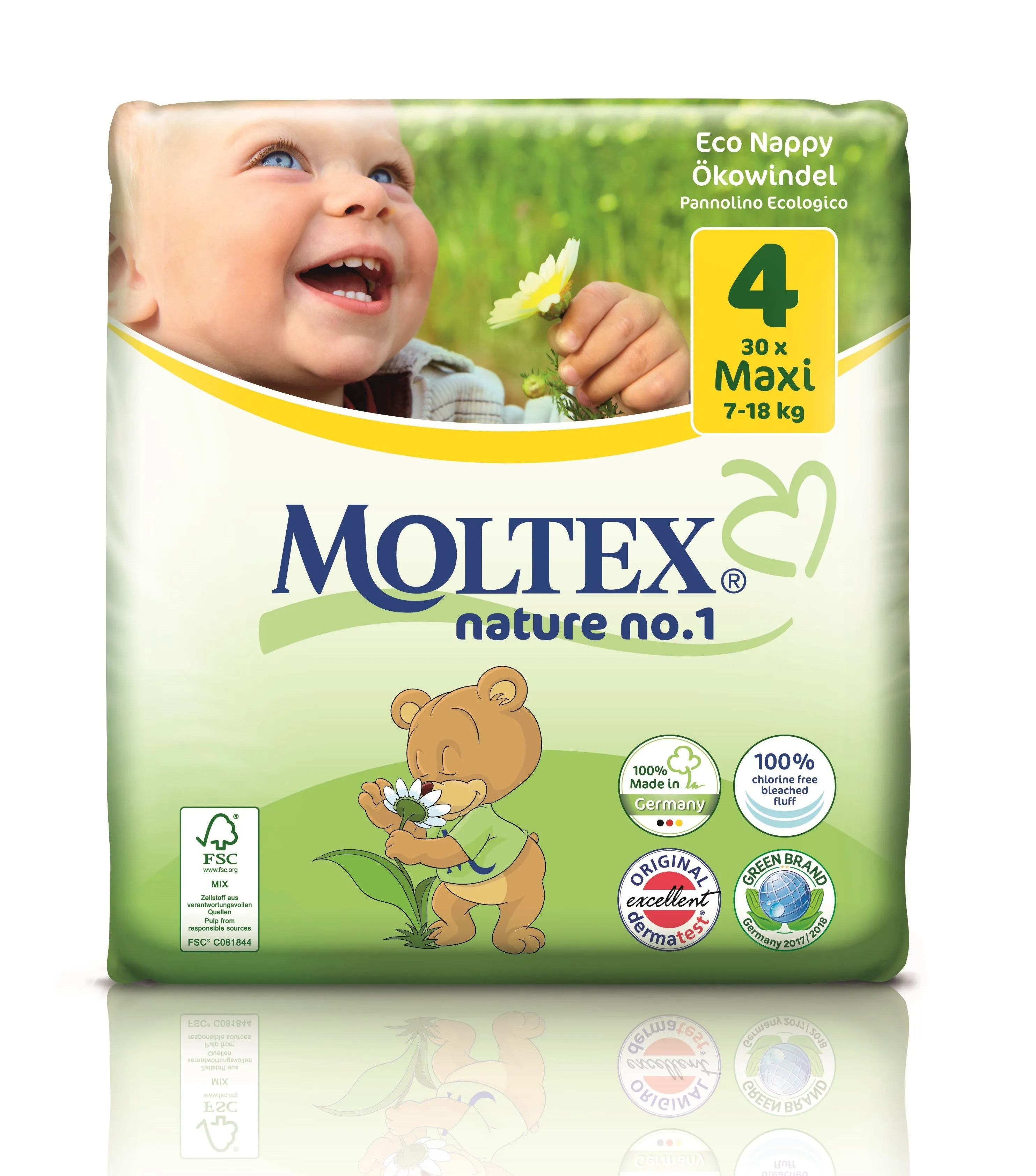 Moltex nature no.1 Maxi 7-18 kg dětské plenky 30 ks
