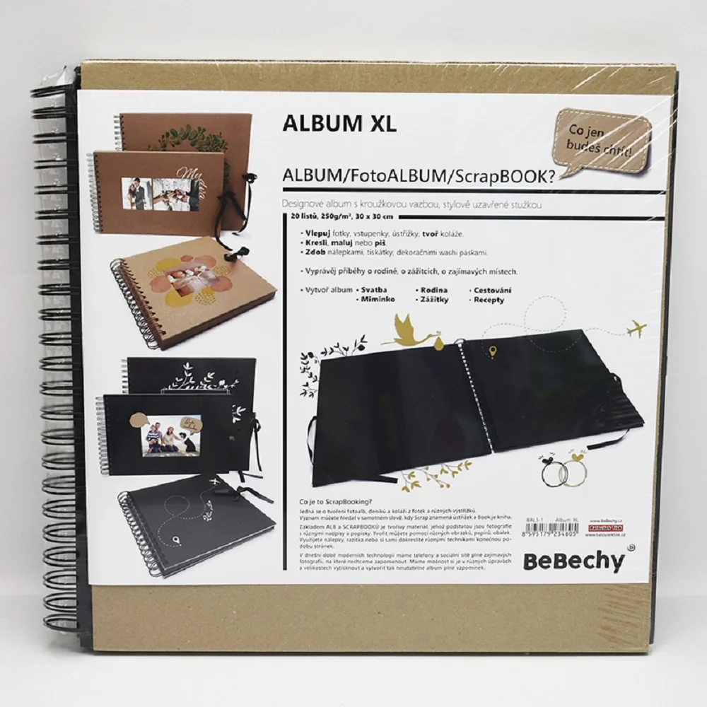 Baloušek Scrapbook XL, 30 × 30 cm, černý