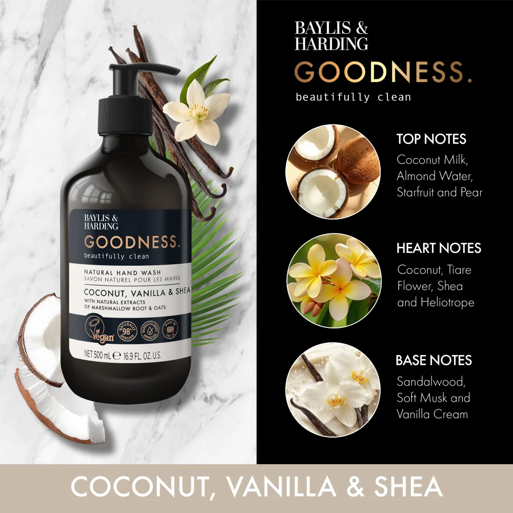 Baylis & Harding Goodness Tekuté mýdlo na ruce Kokos, Vanilka & Shea 500 ml