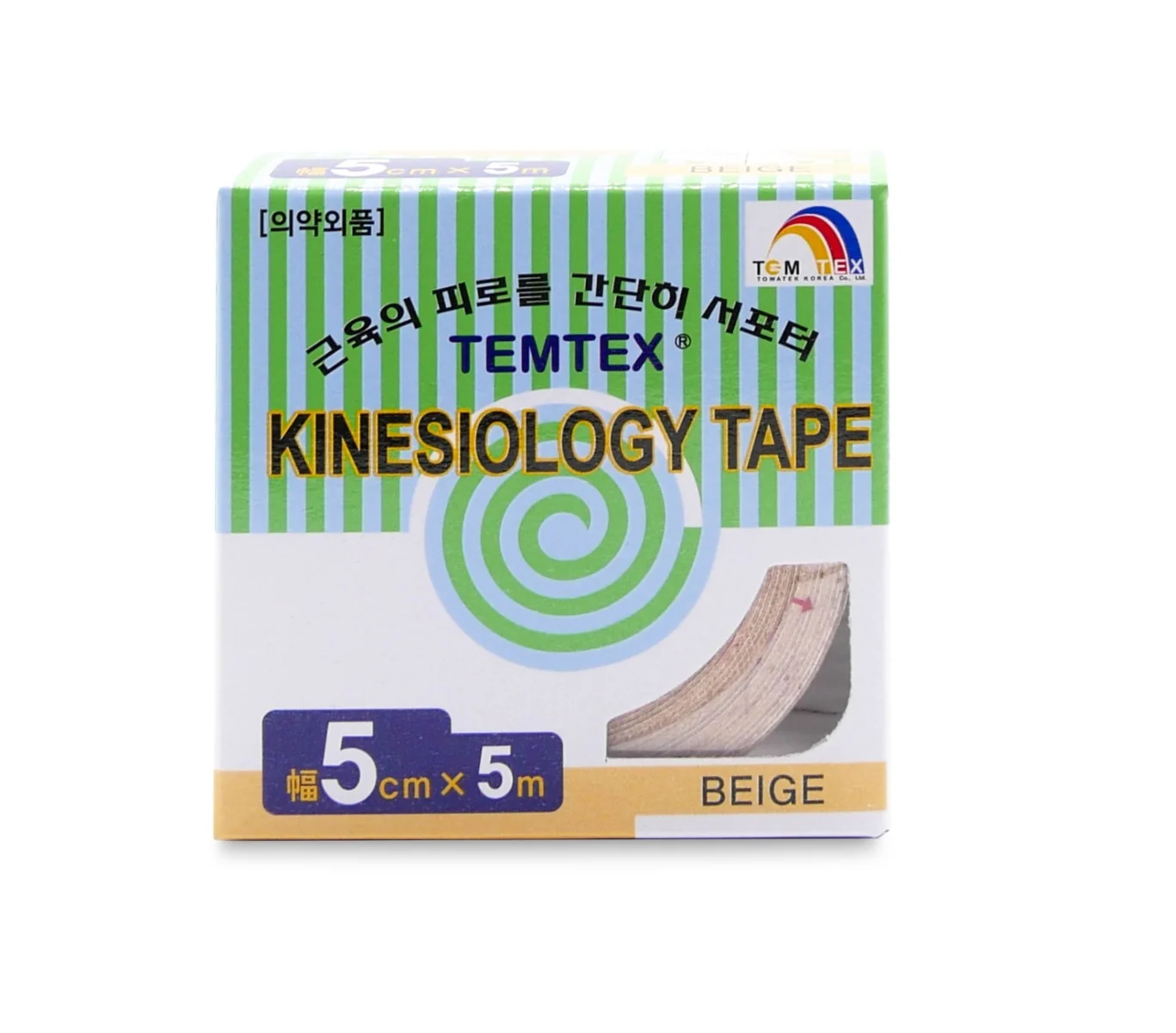 TEMTEX Kinesio tape 5 cm x 5 m tejpovací páska béžová