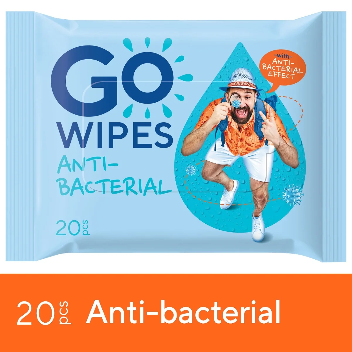 GoWipes Osvěžující vlhčené ubrousky s antibakteriálním účinkem Plastic Free 20 ks