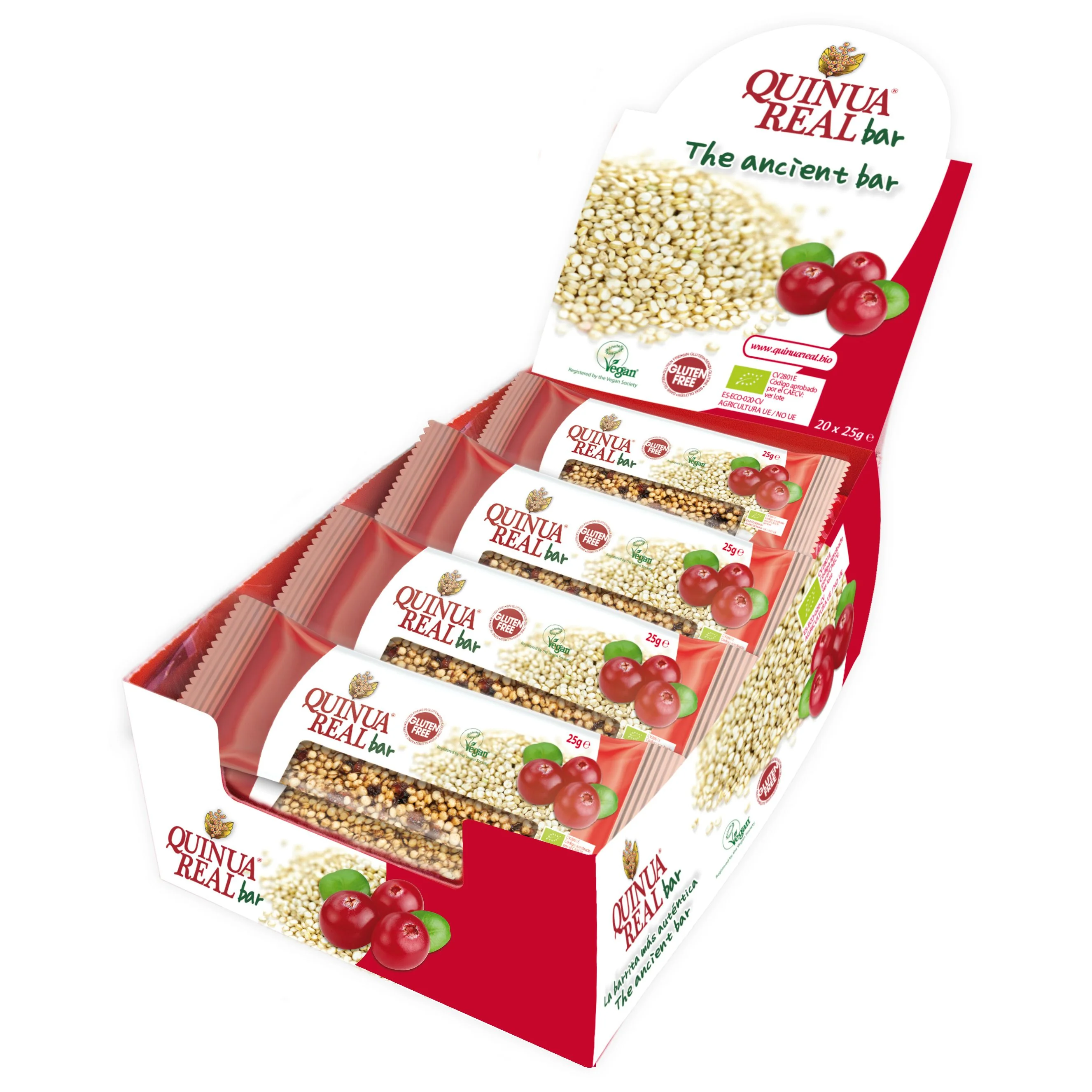 Quinua real Quinoa s brusinkami BIO tyčinka 25 g