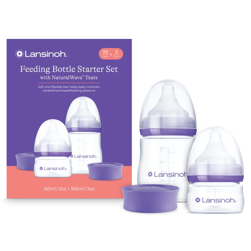 Lansinoh startovací set lahví 1x 60ml + 1x 160ml s NaturalWave TM savičkou (XS+S)
