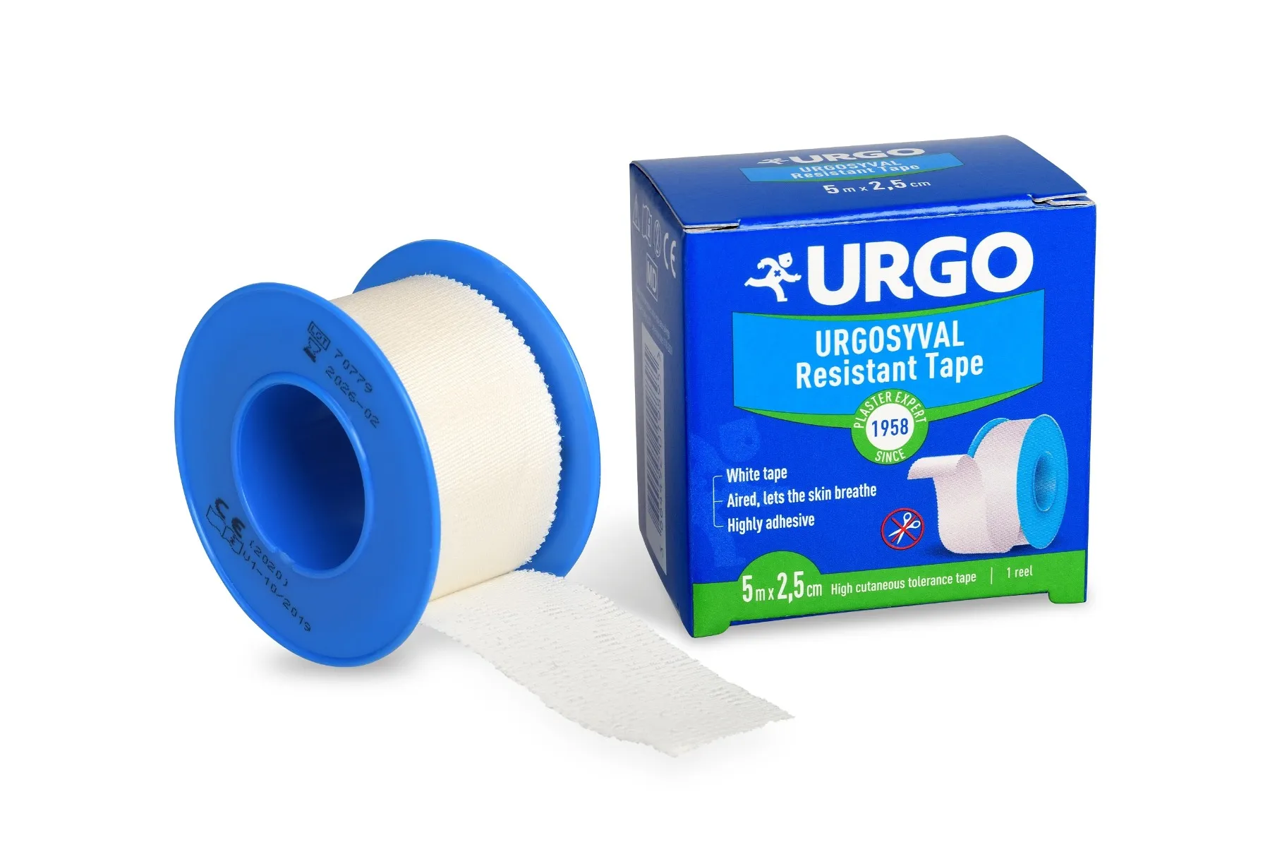 Urgo SYVAL 5 m x 2,5 cm fixační náplast textilní 1 ks bílá