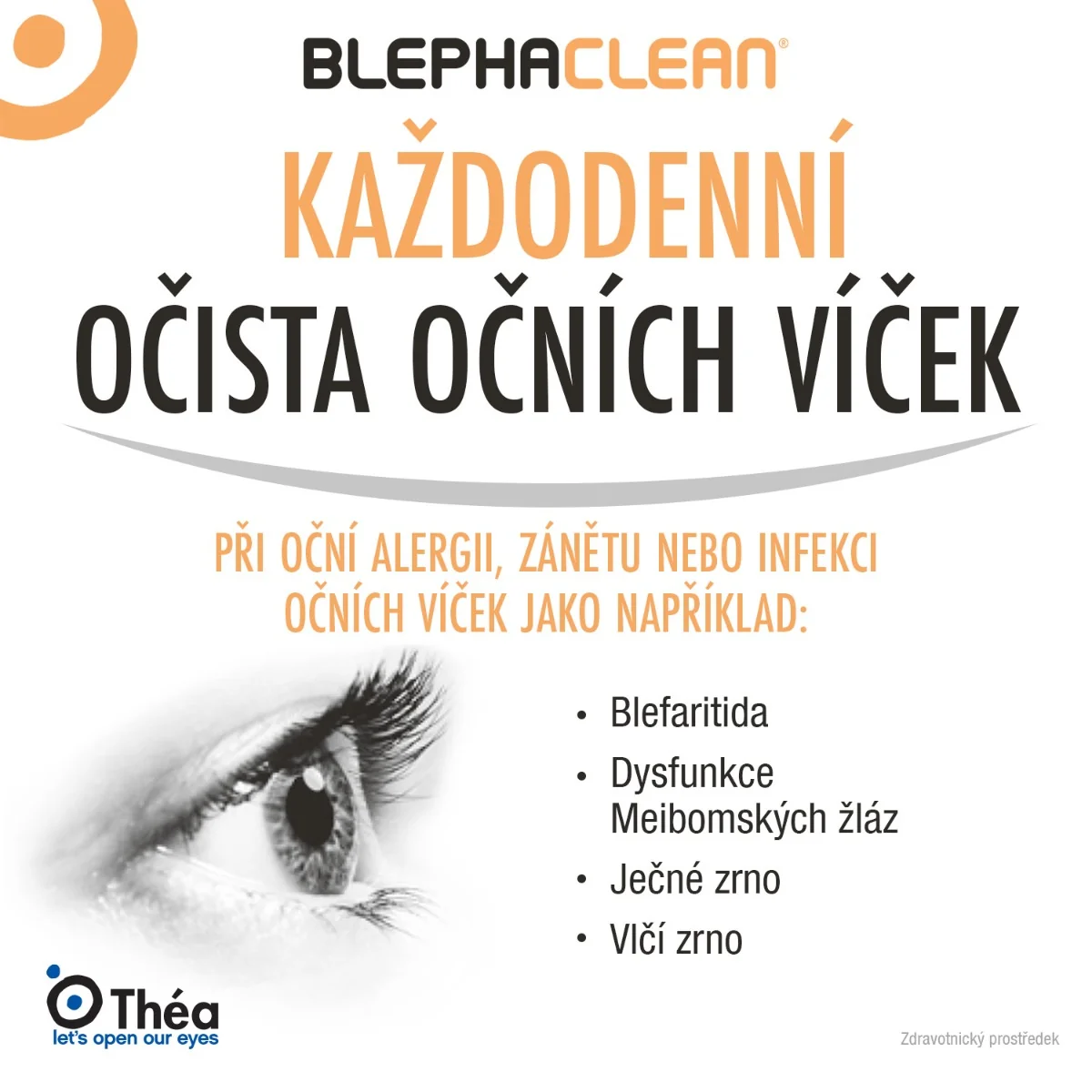 Blephaclean Hygiena očního víčka sterilní tampony 20 ks