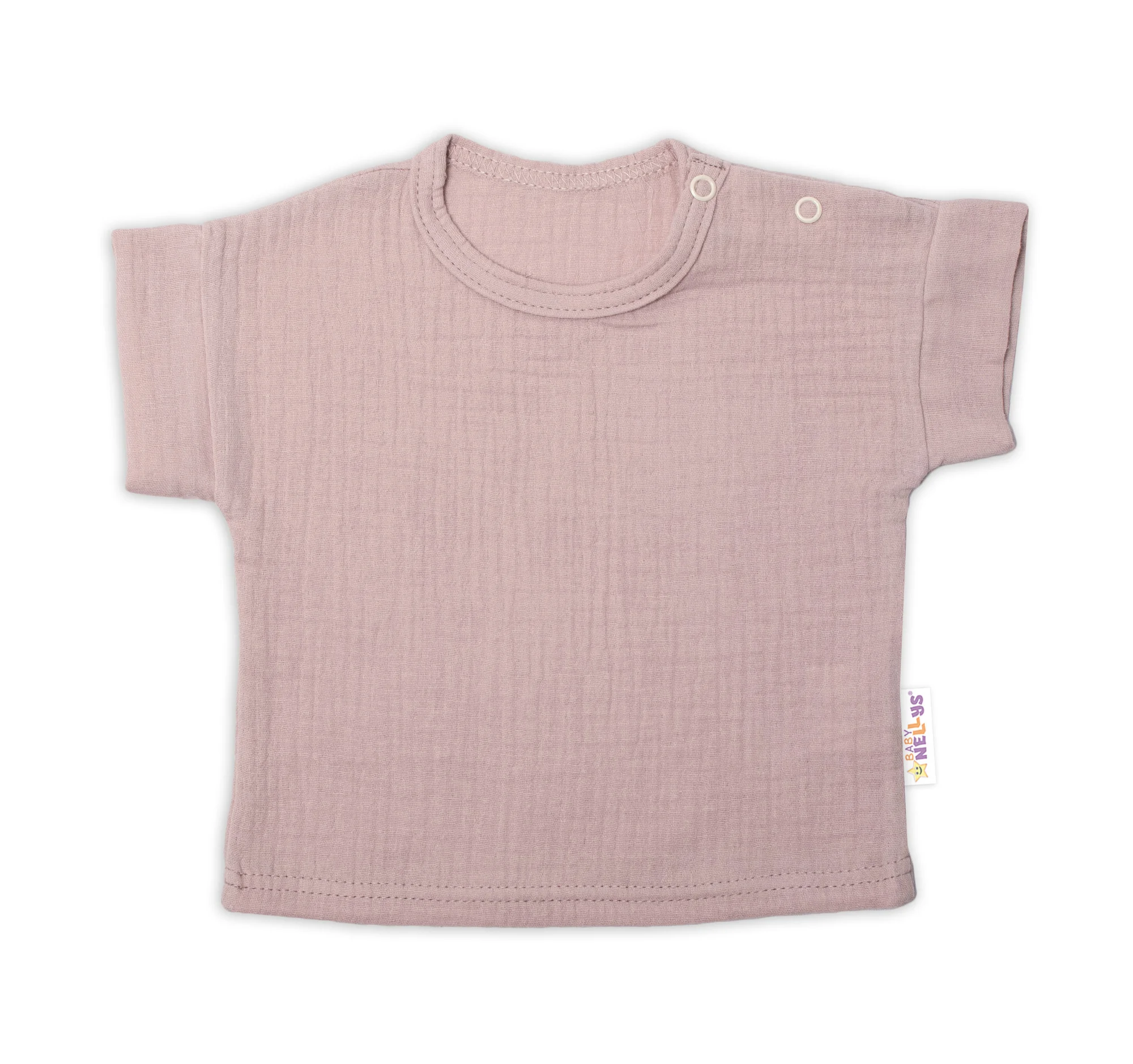 Baby Nellys 2-dílná mušelínová soupravička, tričko + kraťasky BOY, béžová vel.  62
