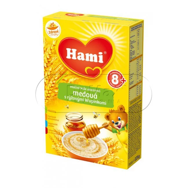 HAMI kaše mléčná vícezrnná medová 225g 8M