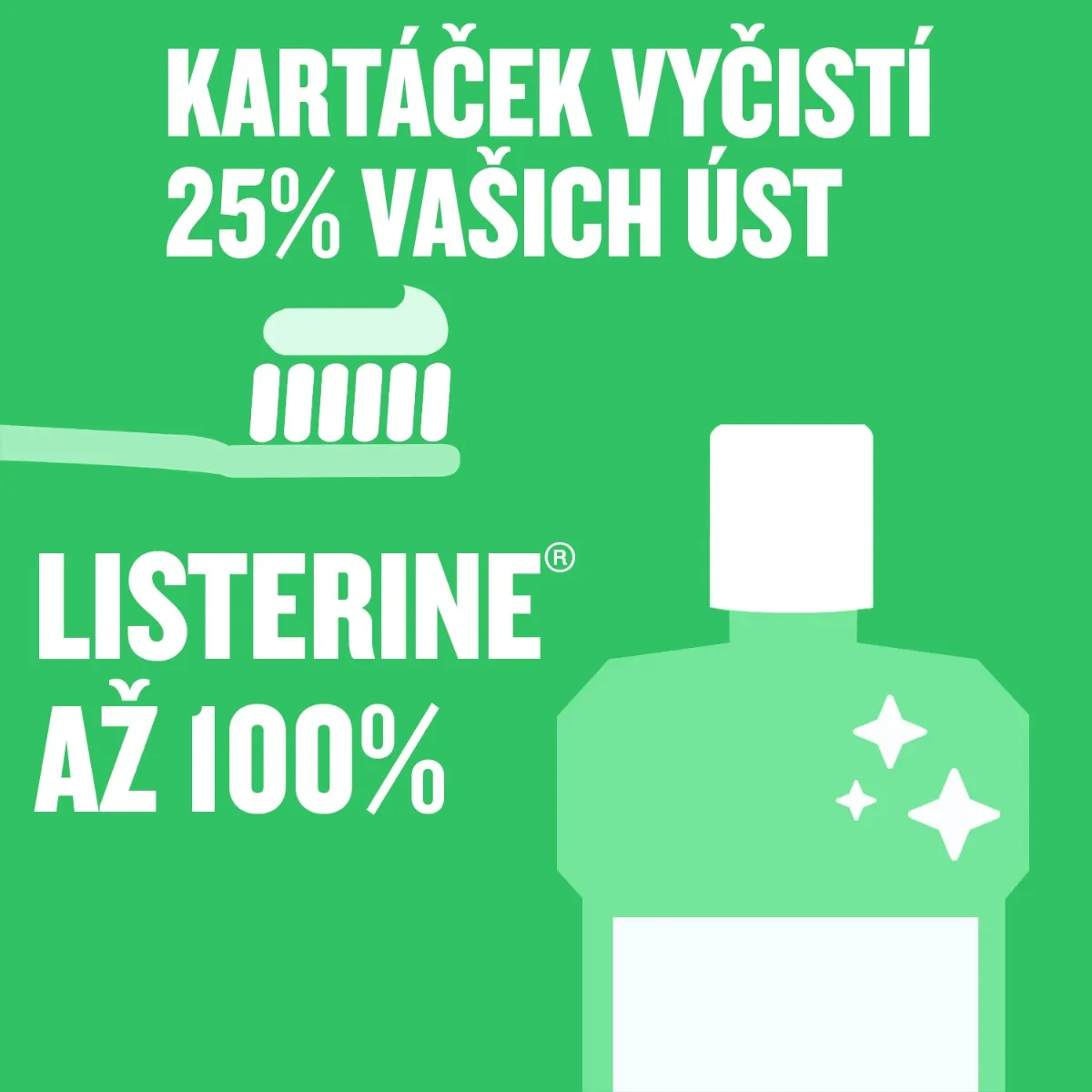 Listerine Smart Rinse Mint ústní voda 250 ml