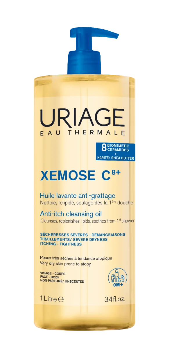 Uriage Xémose C8+ Zklidňující mycí olej pro suchou až atopickou pokožku 1000 ml
