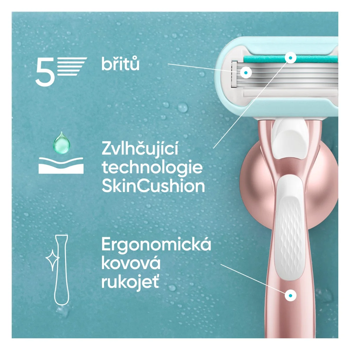 Gillette Venus Pro Smooth Sensitive dámské holicí hlavice + kryt 10 ks