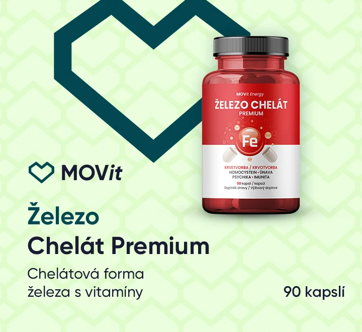 MOVit Energy Železo Chelát Premium 90 kapslí. Chelátová forma železa s vitamíny. 90 kapslí.