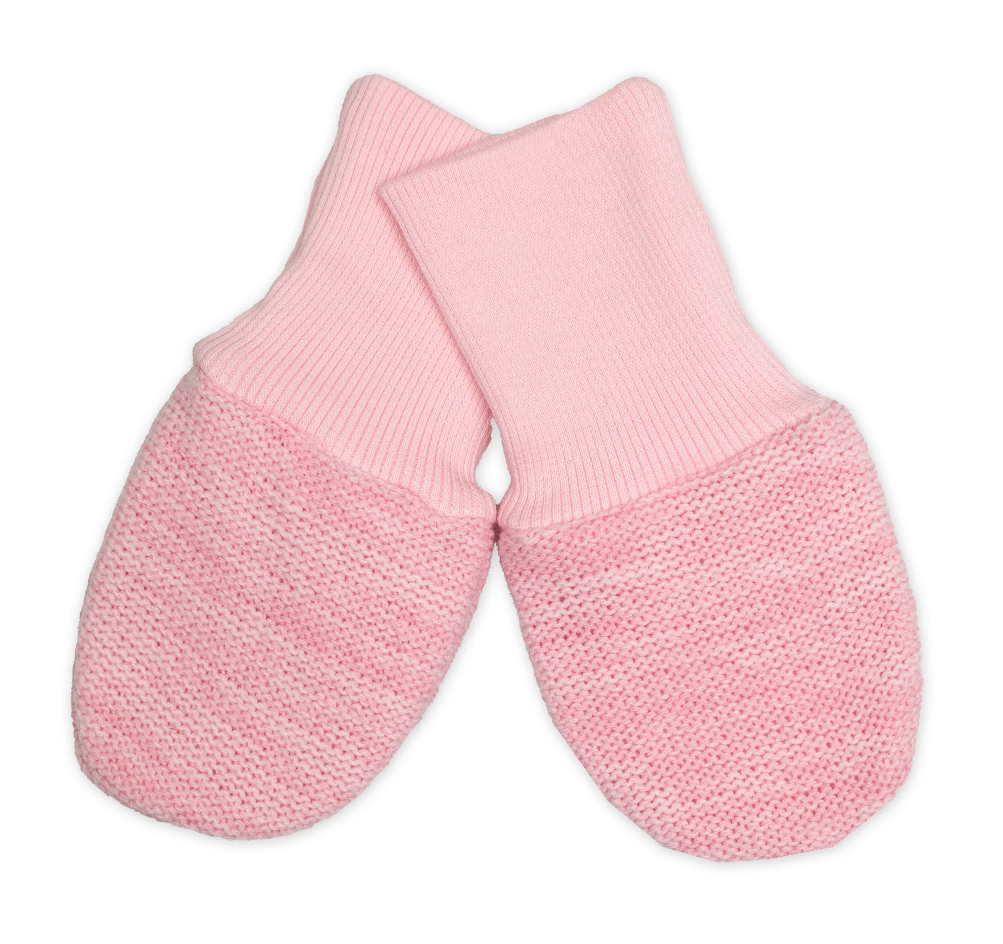 Baby Nellys Pletené kojenecké rukavičky vel. 56/68 - 1 pár, růžový melírek