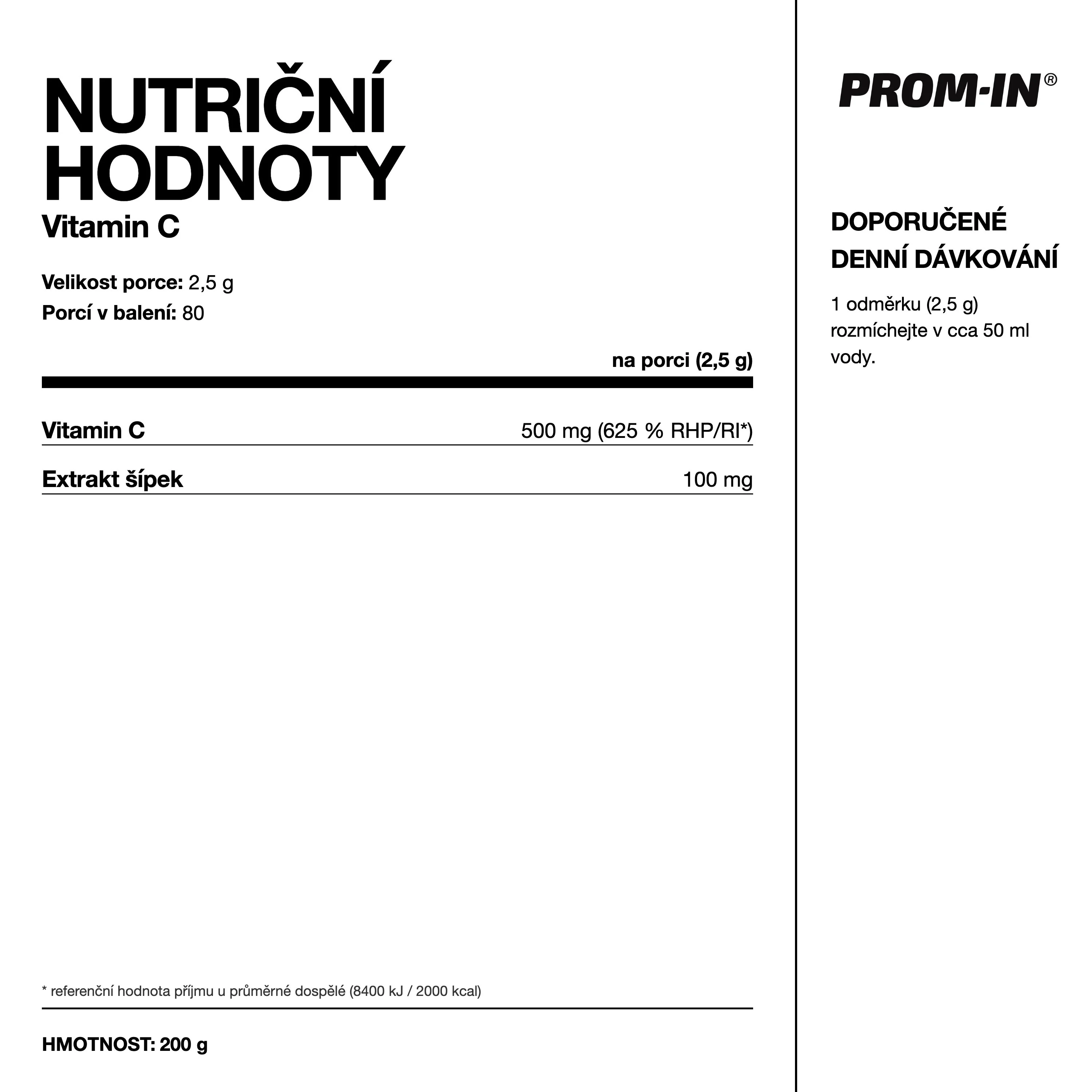 PROM-IN Vitamin C Citron 200 g