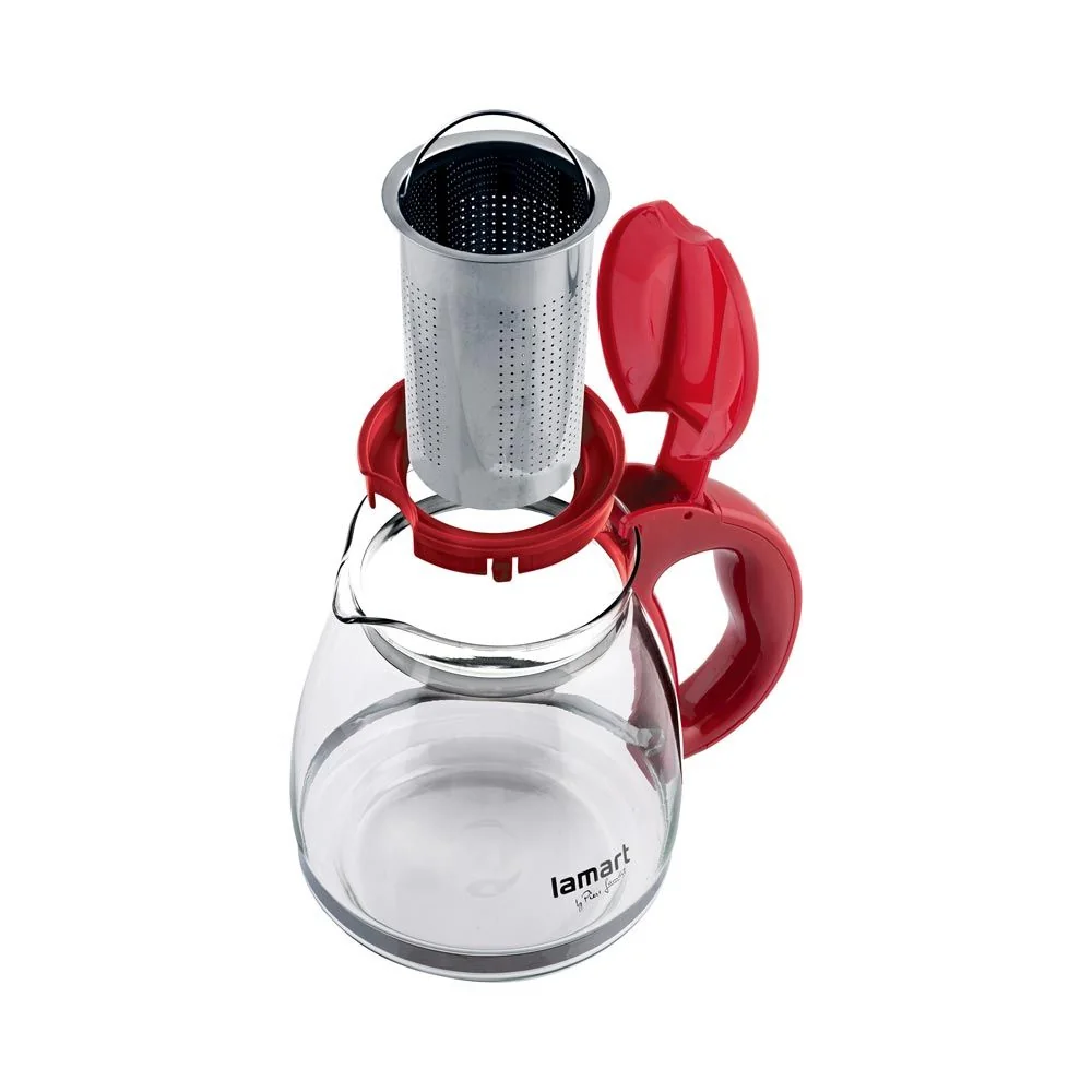 LAMART LT7074 Verre 1,5 l rychlovarná konvice červená