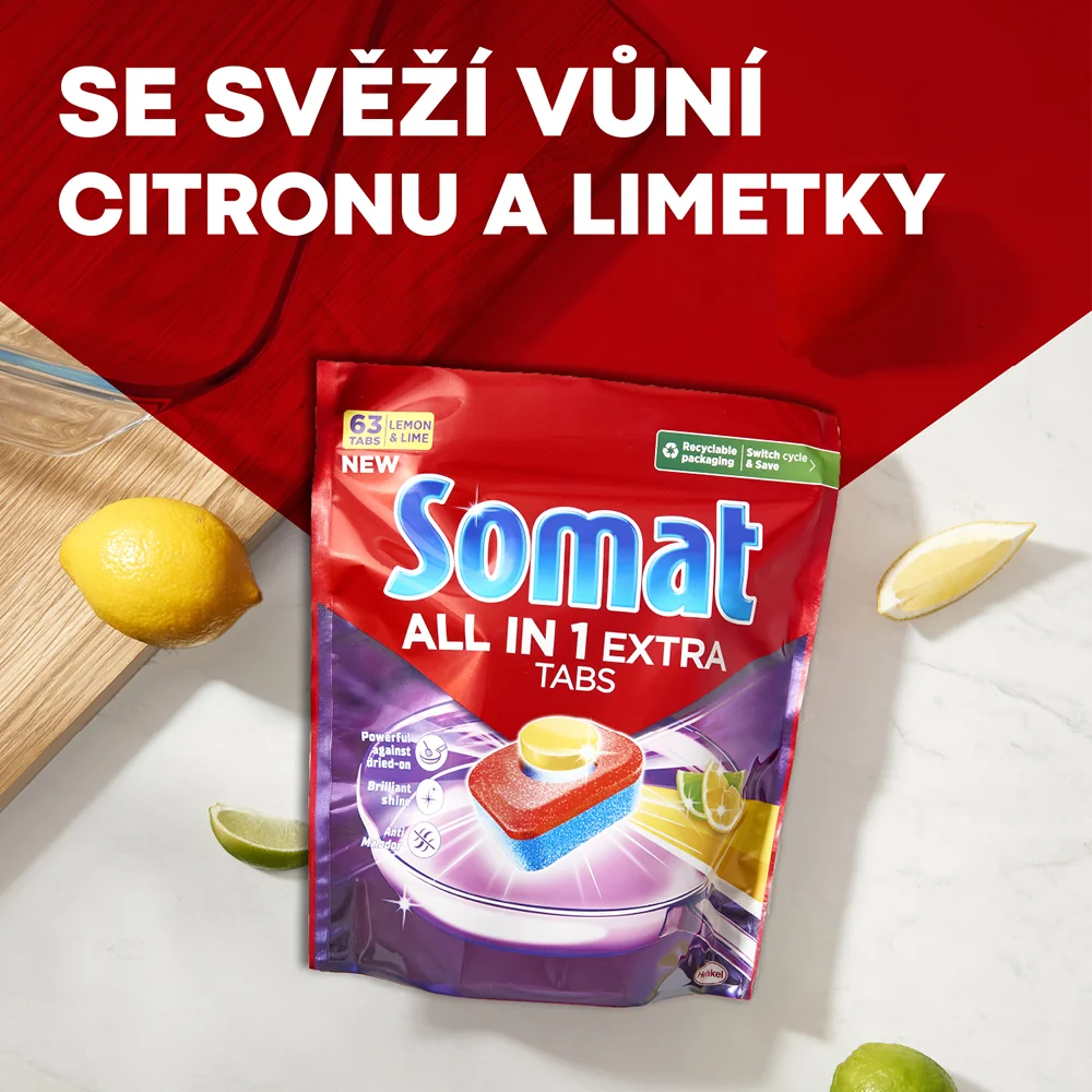 Somat Tablety do myčky All in 1 Extra Lemon & Lime 85 ks