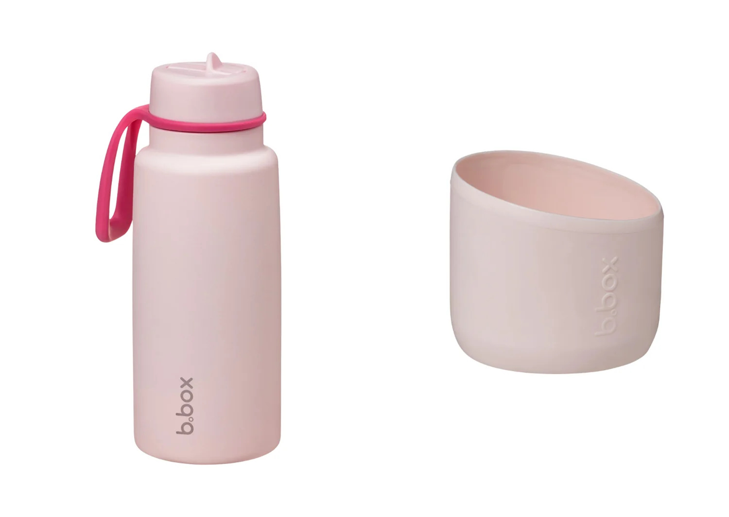 B.BOX Nerezová termolahev s brčkem 1l + Silikonový chránič - pink paradise