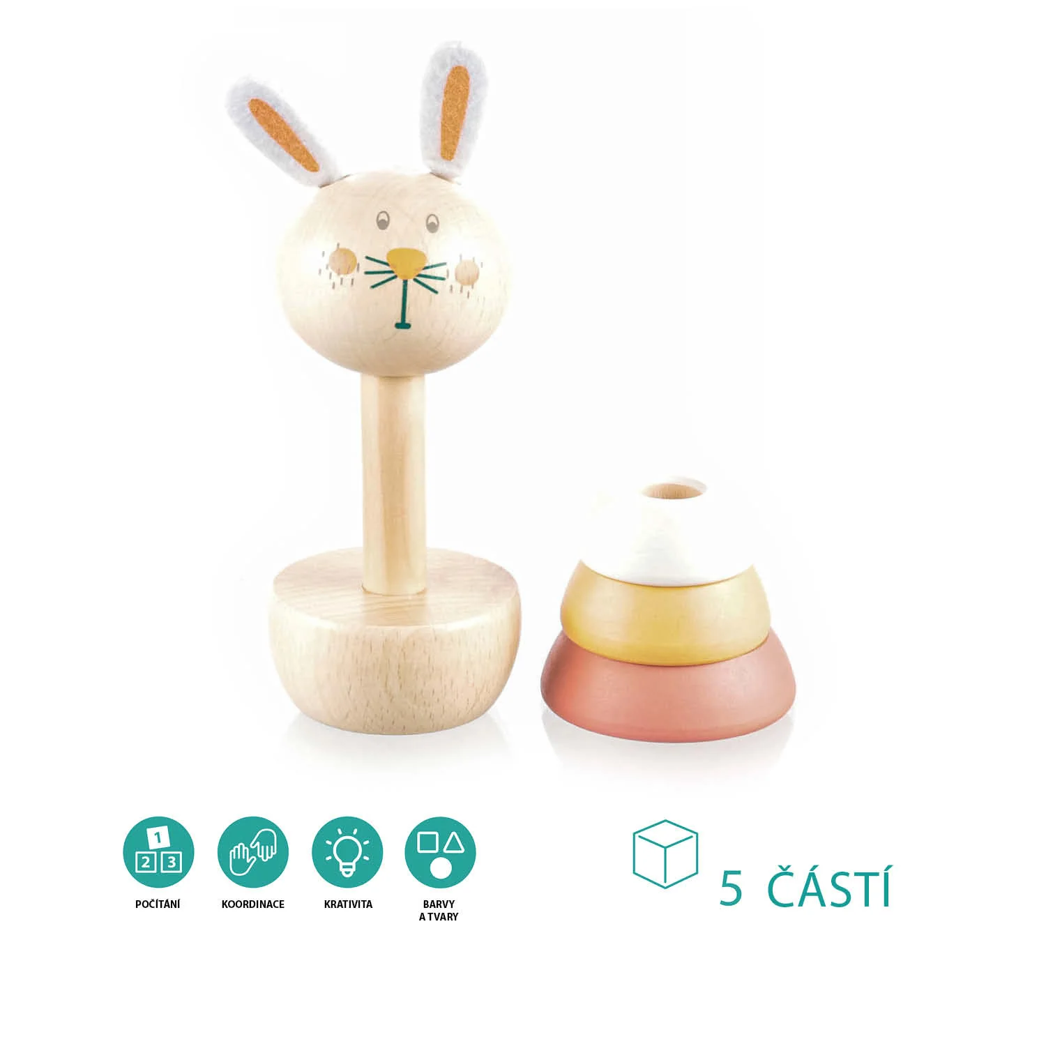 Zopa Dřevěné nasazovací zvířátko, Rabbit 1