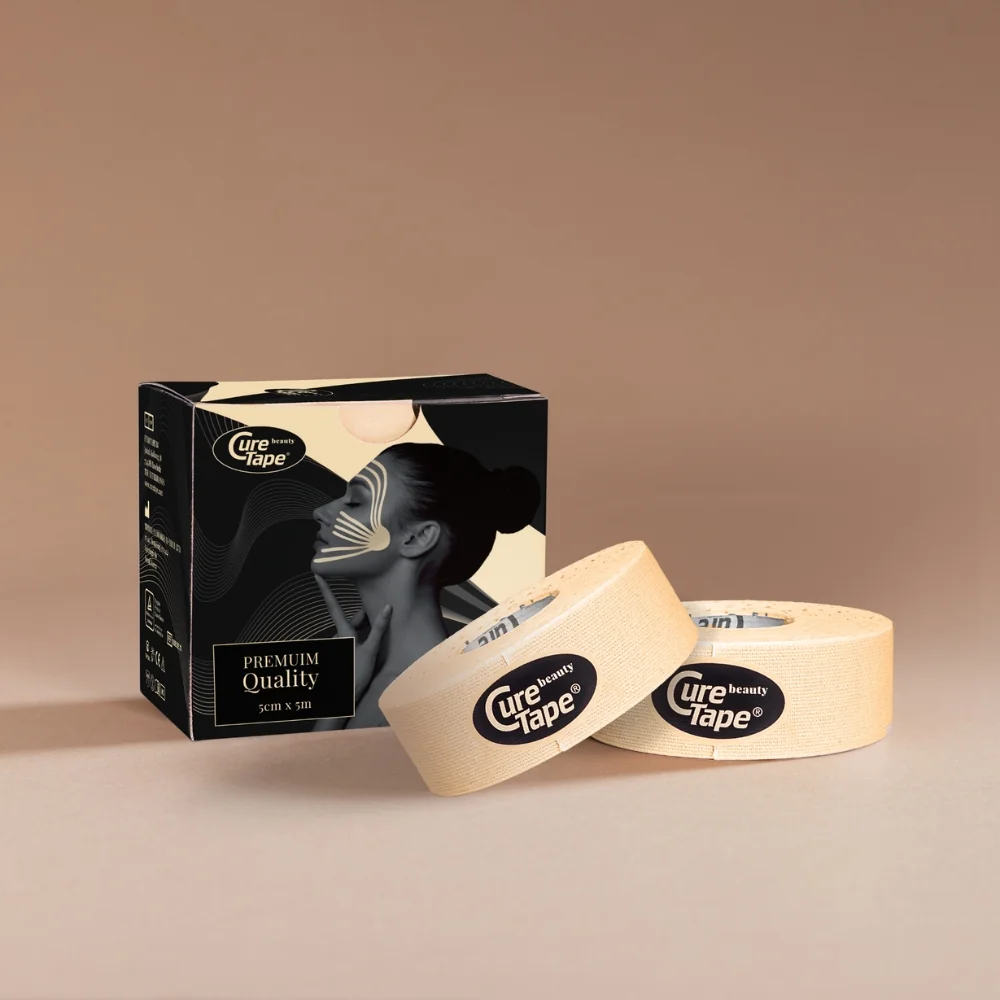 CureTape Beauty 2,5 cm x 5 m kosmetický tejp 2 ks béžový
