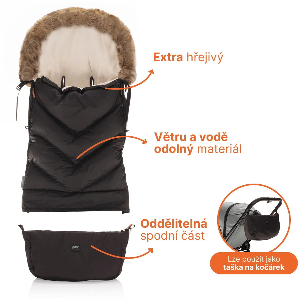 Zopa Zimní fusak Fluffy Combi, Lake Green 1