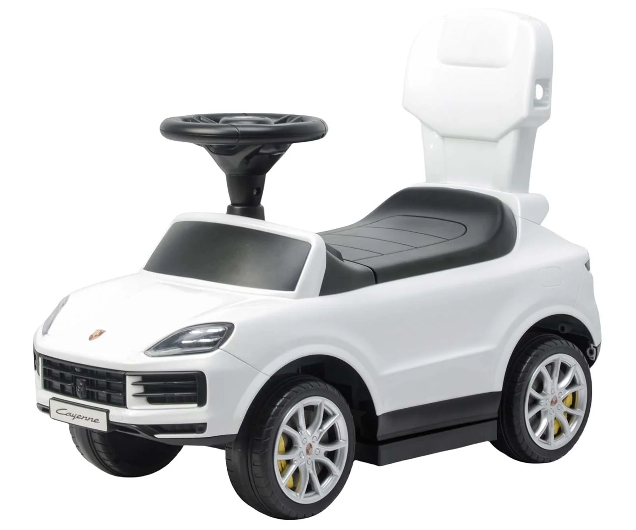 TULIMI Porsche Cayenne dětské odrážedlo 2v1 s vodicí tyčí a zvuky – bílé