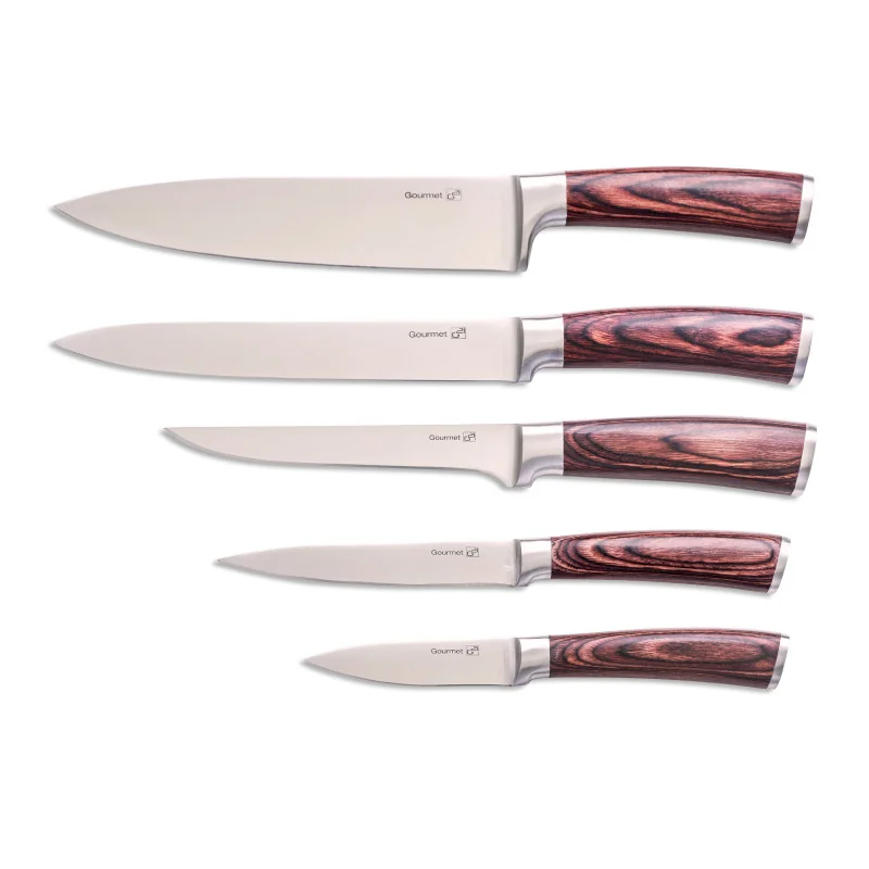 G21 Sada nožů Gourmet Nature 5 ks + bambusový blok