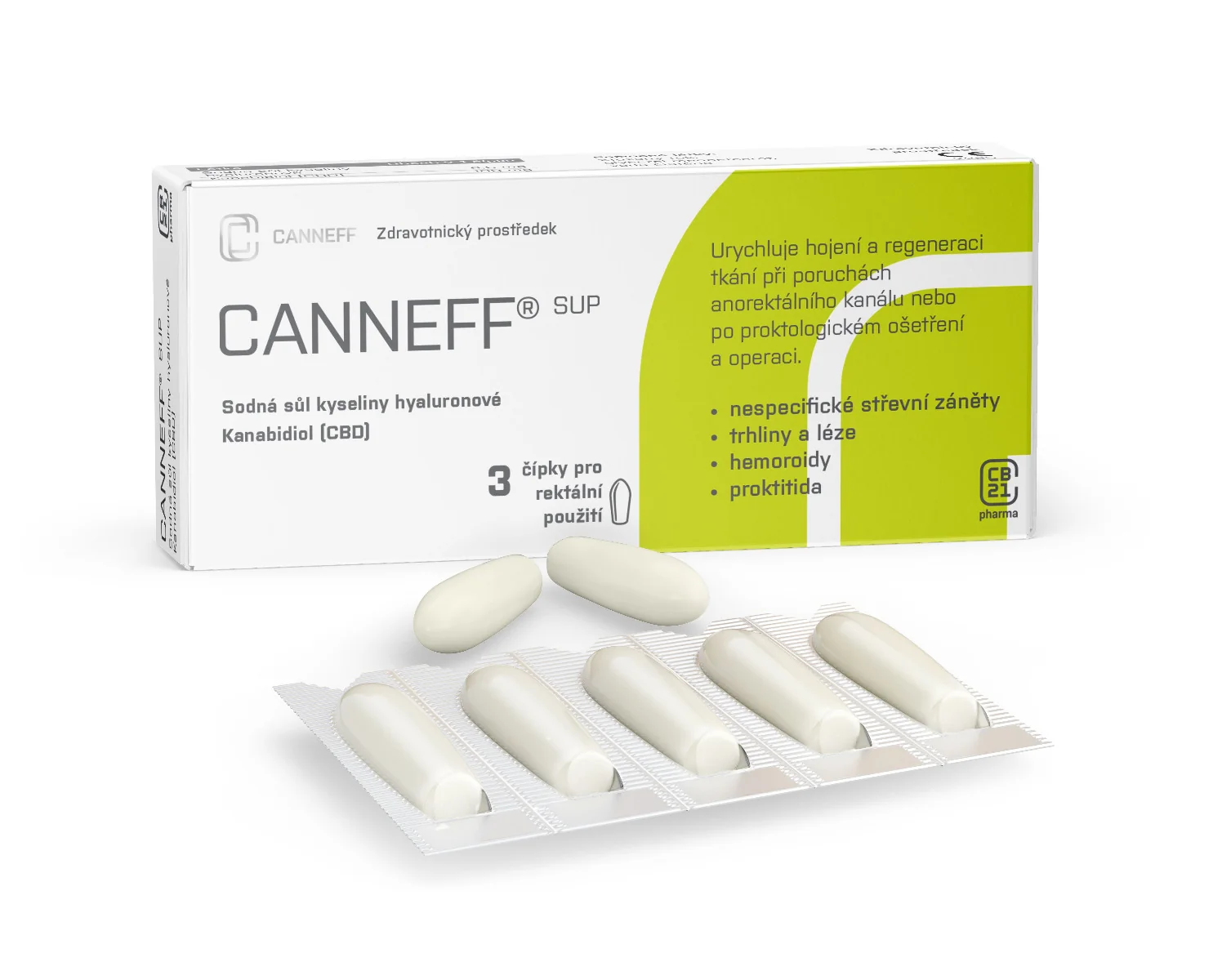 CANNEFF SUP rektální čípky 3 ks