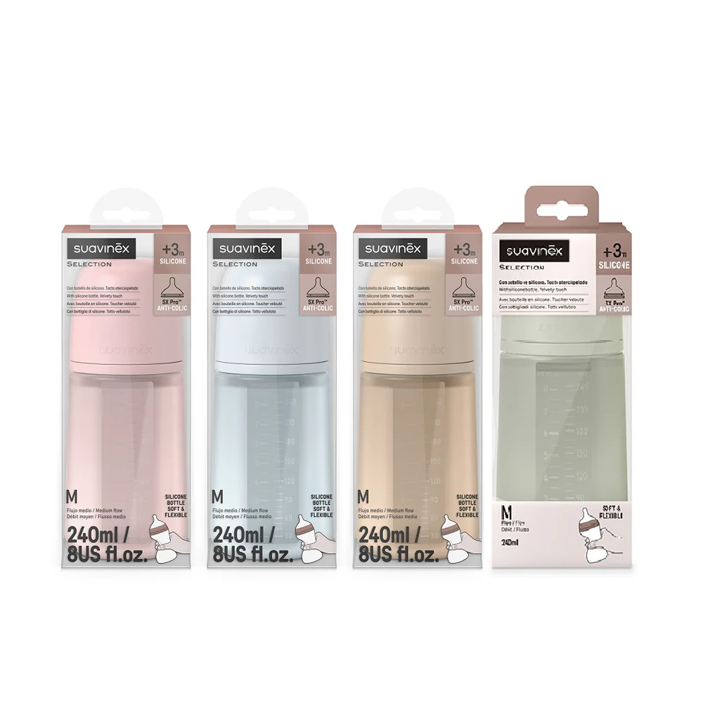 Suavinex Colour Essence Láhev 3m+ 240 ml 1 ks růžová