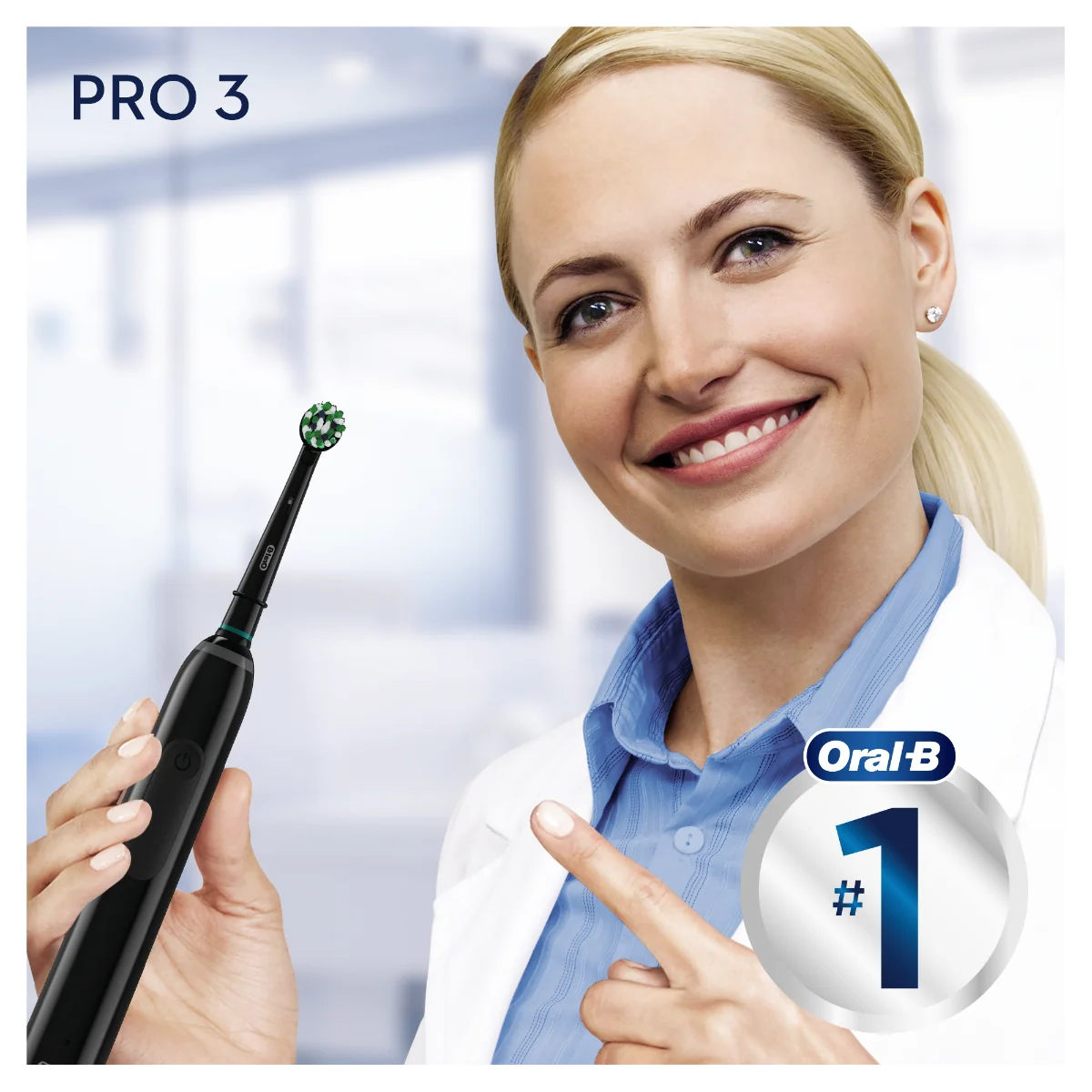 Oral-B PRO 3 3500 Cross Action elektrický zubní kartáček + cestovní pouzdro Black