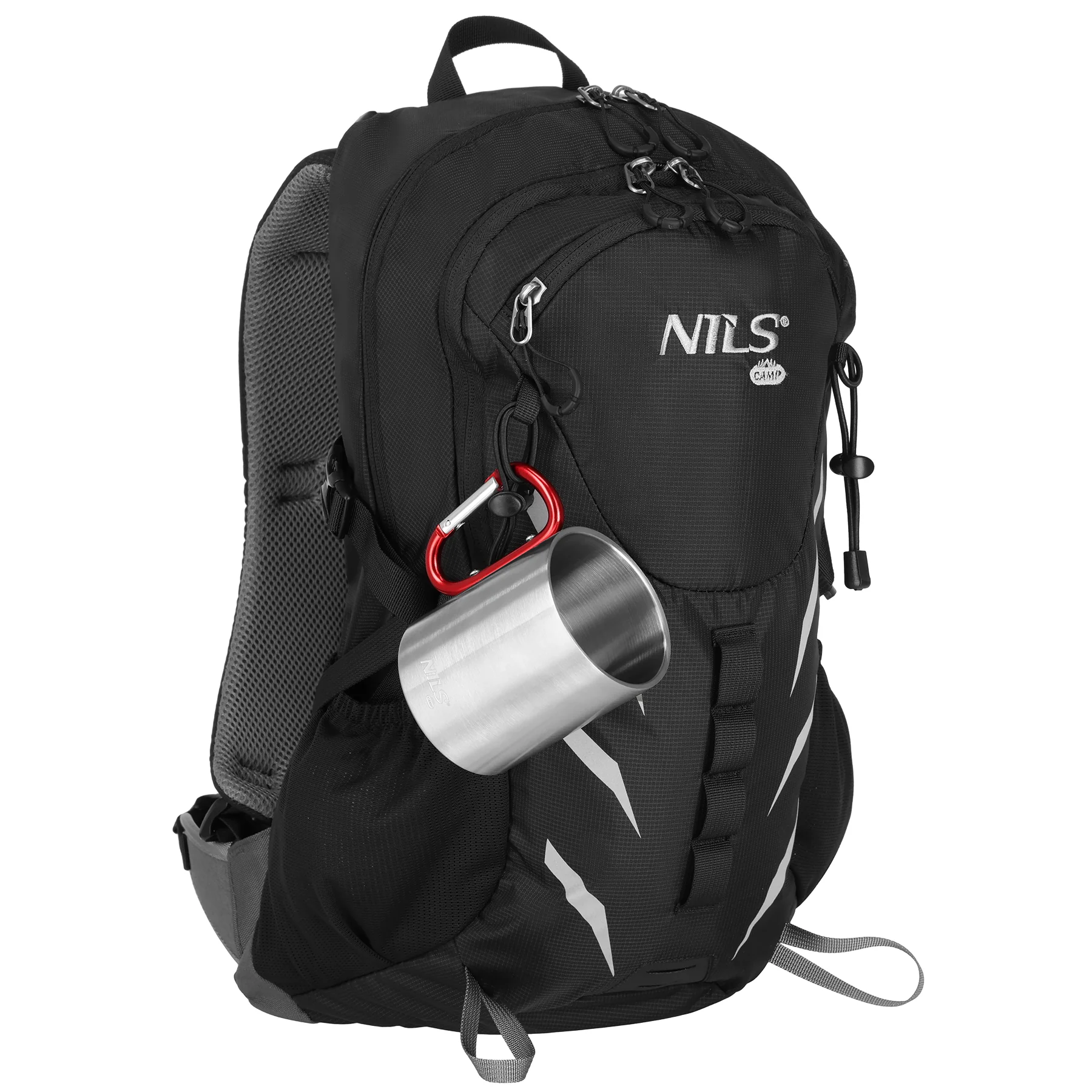 Nils Kempingový hrnek NC17110 s karabinou 300ml červený