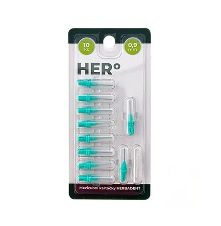 Herbadent HERo 0,9 mm náhradní mezizubní kartáčky 10 ks zelené