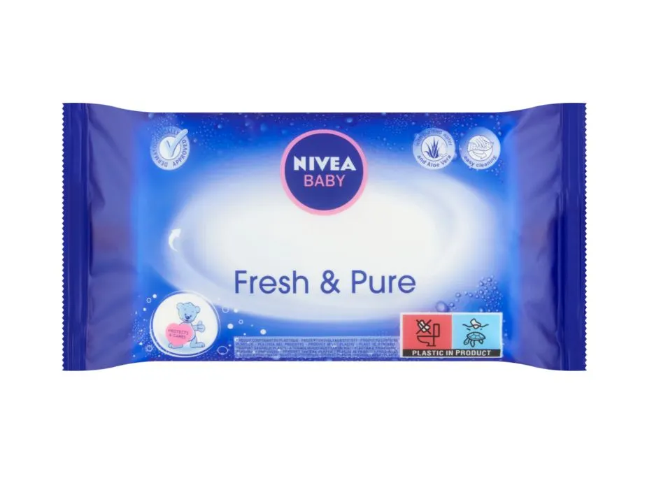 Nivea baby Fresh & Pure čisticí ubrousky s aloe vera 63 ks