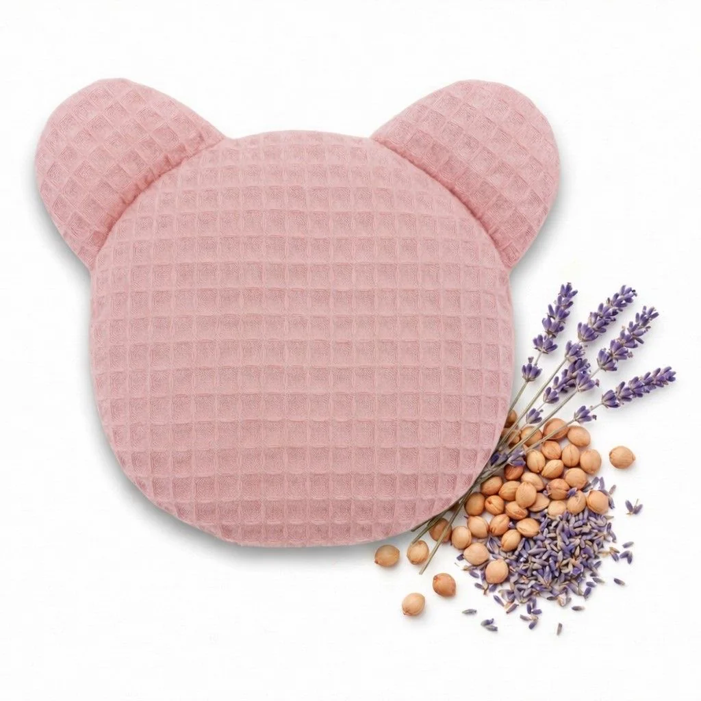 BocioLand Nahřívací polštářek TEDDY s třešňovými pecičkami a levandulí - pudrově růžový