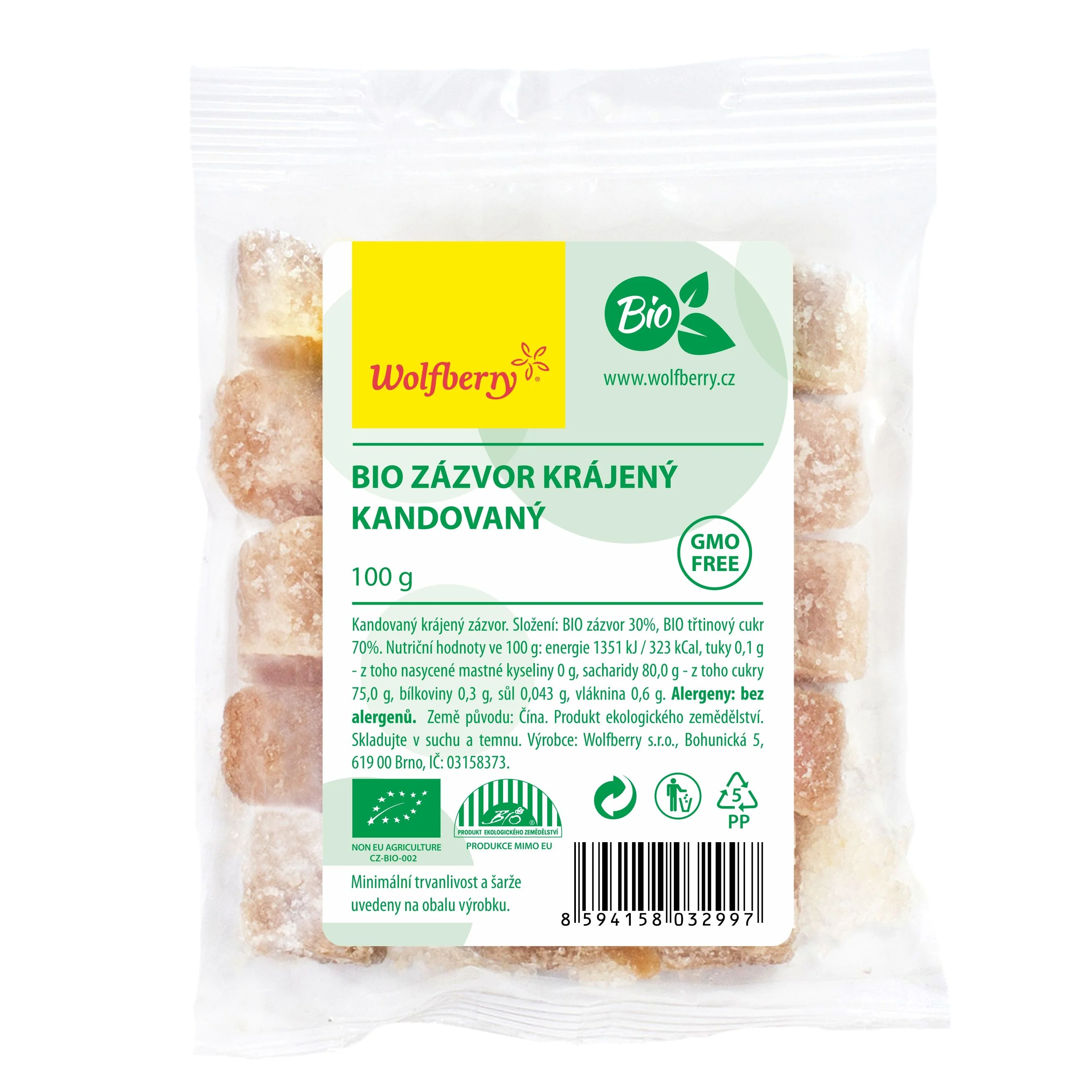 Wolfberry Zázvor kandovaný krájený BIO 100g