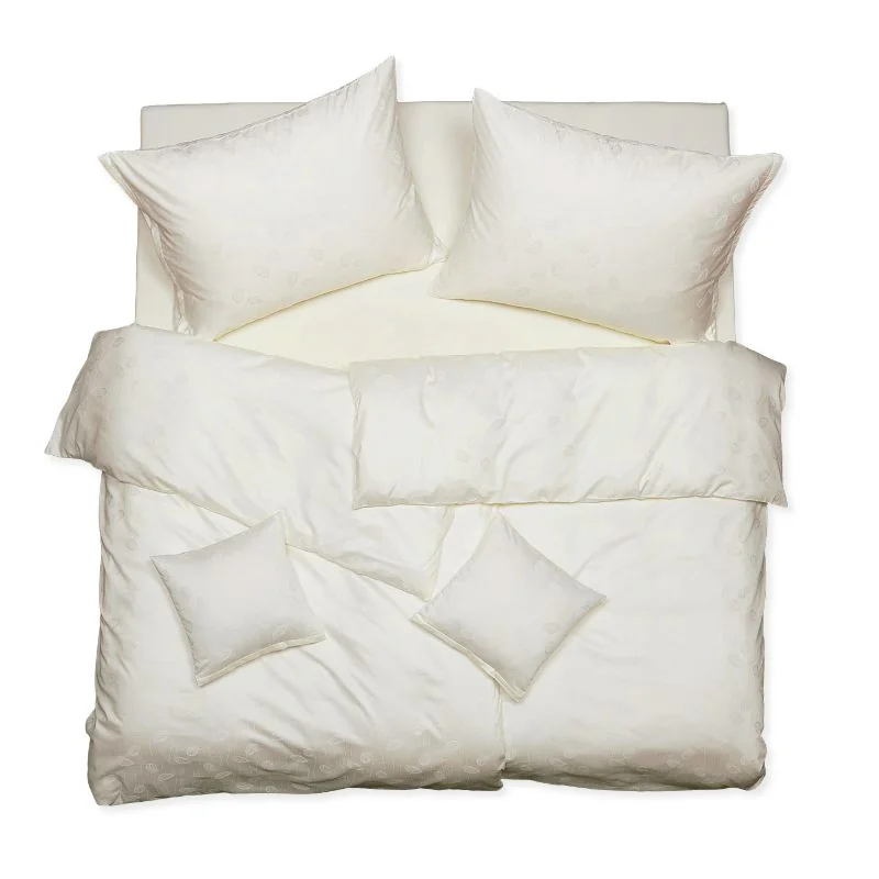 SCANquilt povlečení EXCLUSIVE TENCEL PLUS peříčka smetanová 140 x 200/70 x 90 cm