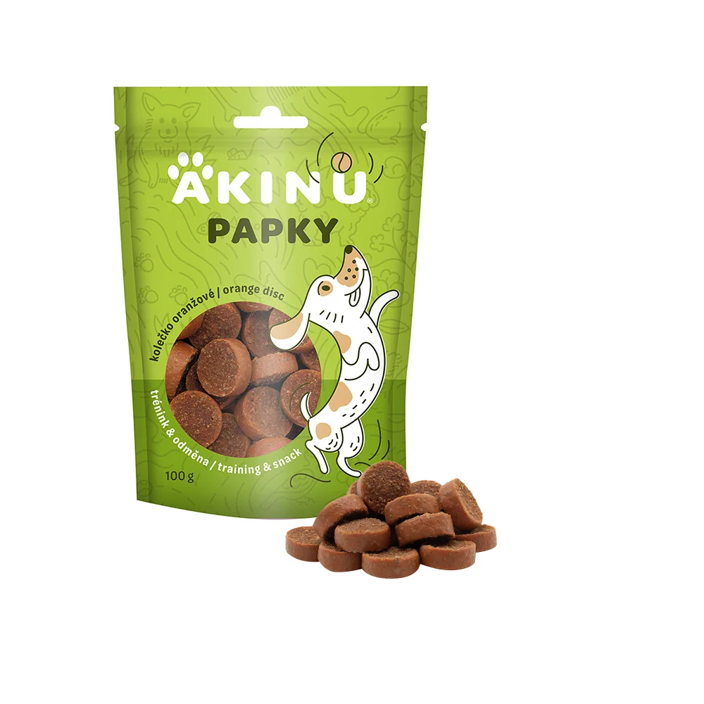Akinu PAPKY Kolečko oranžové pamlsek pro psy 6 x 100 g