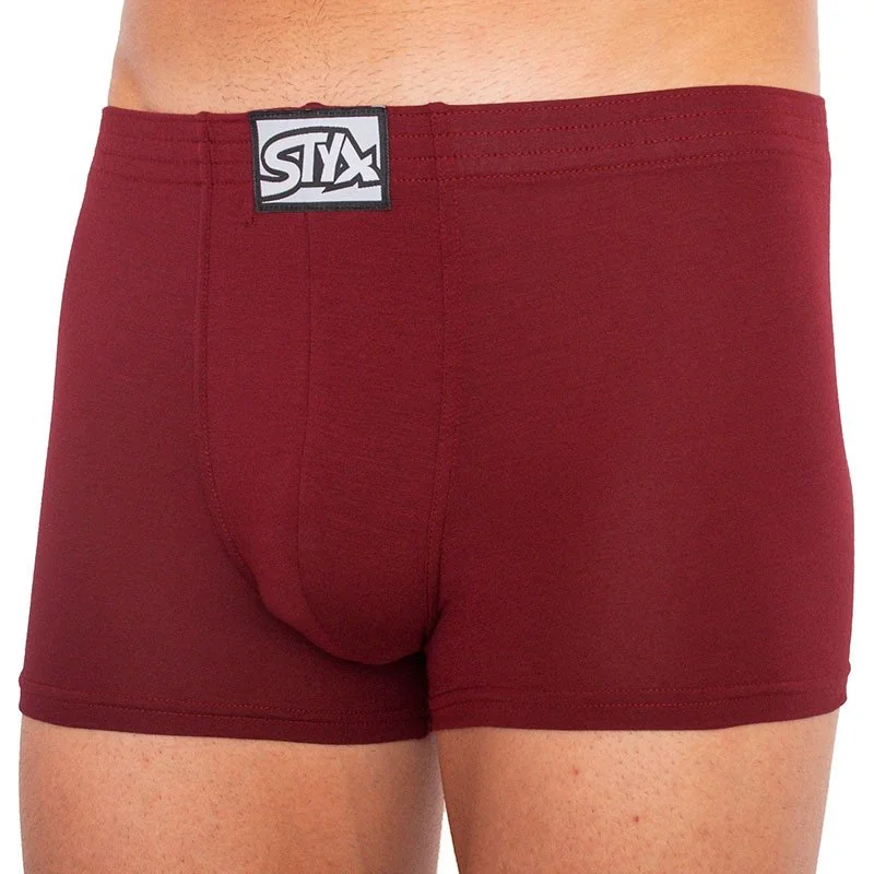 Styx Pánské boxerky klasická guma vínové (Q1060) M