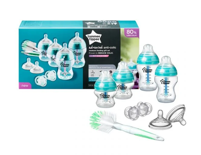 Tommee Tippee Sada kojeneckých lahviček C2N ANTI-COLIC s kartáčem