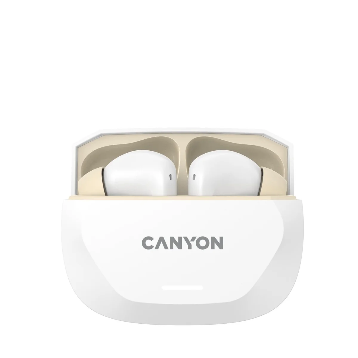 Canyon Bezdrátová stereo sluchátka True wireless Hexagon 7, bílo/béžová