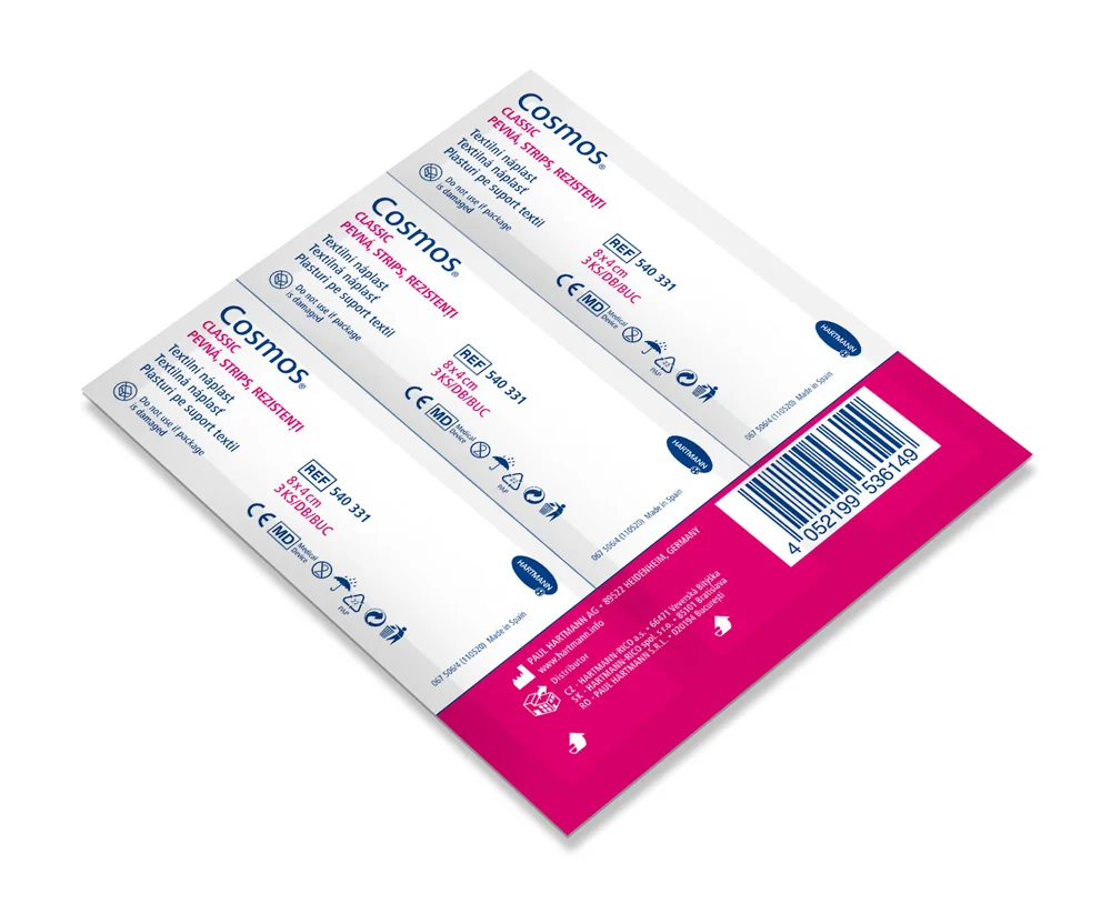 Cosmos Strips Pevná náplast 80x40 mm 3 ks