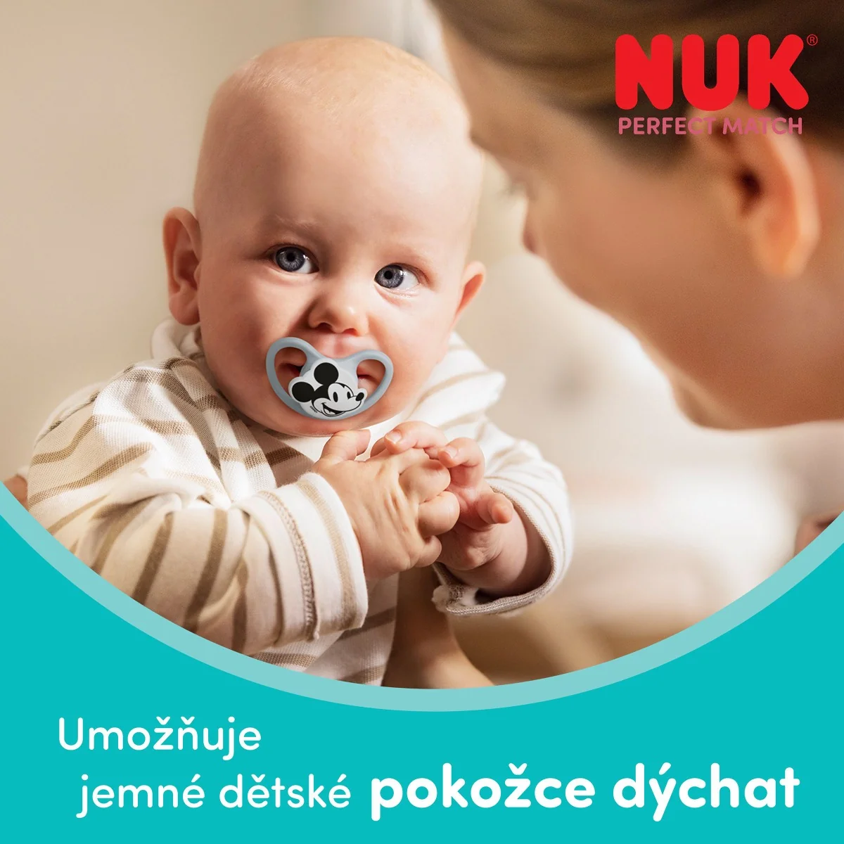 NUK Perfect Match Air Dudlík Disney Mickey 0–6m box 1 ks red