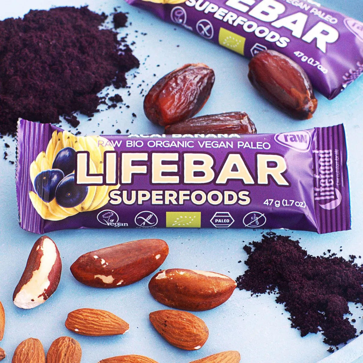 LifeFood Lifebar Superfoods tyčinka Acai Banana RAW BIO 47 g